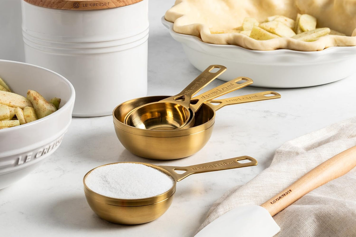 Stainless Steel Measuring Spoons, Gold Finish, Set of 5