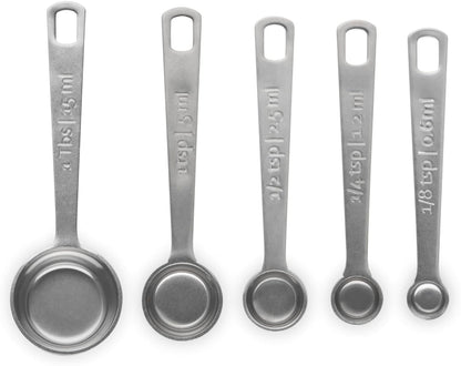 Stainless Steel Measuring Spoons, Gold Finish, Set of 5
