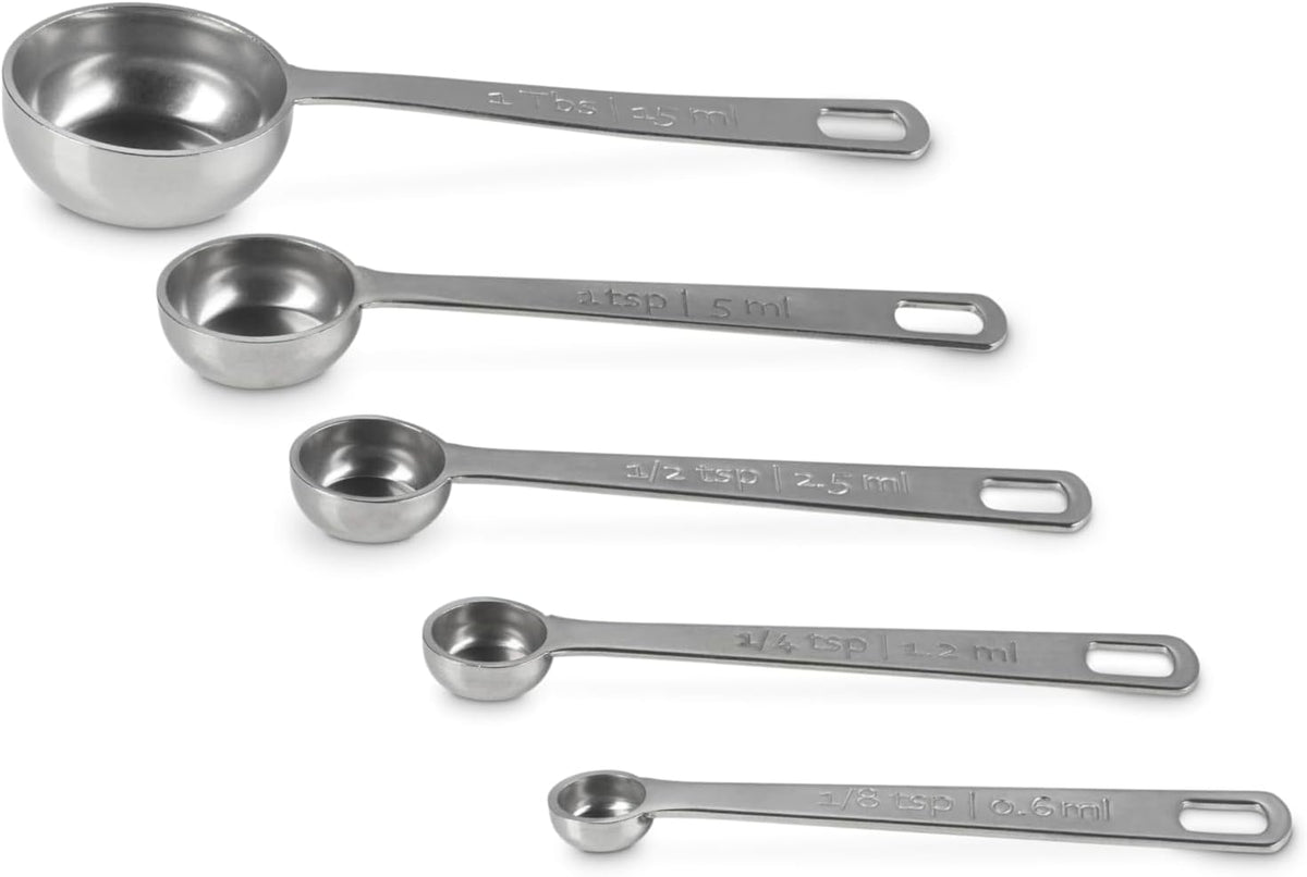 Stainless Steel Measuring Spoons, Gold Finish, Set of 5