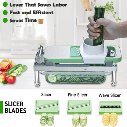 Vegetable Chopper Veggie Cutter Onion Food Dicer with Container 10 Blades