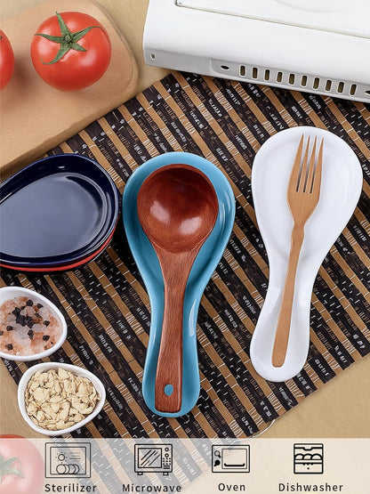 Large Porcelain Spoon Rest for Kitchen Stove Top, Navy | Large Spoon Shaped Holder, Keeps Stove Top Counter Clean, Minimalist Solid Color Porcelain, Dishwasher Safe Utensil Rest