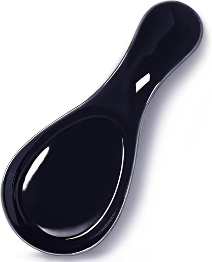 Large Porcelain Spoon Rest for Kitchen Stove Top, Navy | Large Spoon Shaped Holder, Keeps Stove Top Counter Clean, Minimalist Solid Color Porcelain, Dishwasher Safe Utensil Rest