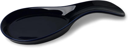 Large Porcelain Spoon Rest for Kitchen Stove Top, Navy | Large Spoon Shaped Holder, Keeps Stove Top Counter Clean, Minimalist Solid Color Porcelain, Dishwasher Safe Utensil Rest