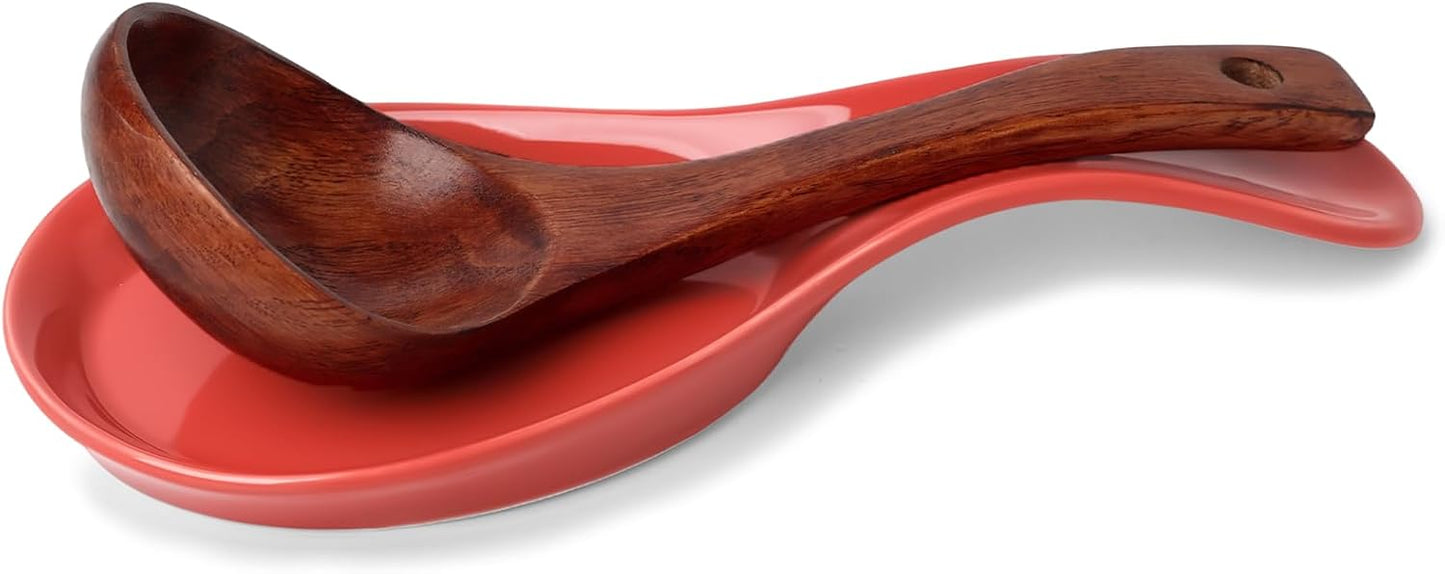 Large Porcelain Spoon Rest for Kitchen Stove Top, Navy | Large Spoon Shaped Holder, Keeps Stove Top Counter Clean, Minimalist Solid Color Porcelain, Dishwasher Safe Utensil Rest