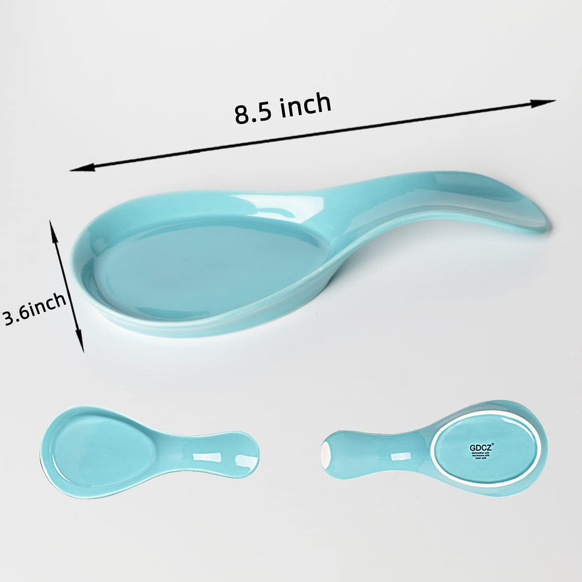 Large Porcelain Spoon Rest for Kitchen Stove Top, Navy | Large Spoon Shaped Holder, Keeps Stove Top Counter Clean, Minimalist Solid Color Porcelain, Dishwasher Safe Utensil Rest