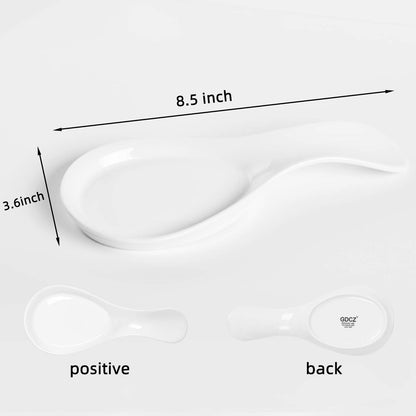 Large Porcelain Spoon Rest for Kitchen Stove Top, Navy | Large Spoon Shaped Holder, Keeps Stove Top Counter Clean, Minimalist Solid Color Porcelain, Dishwasher Safe Utensil Rest