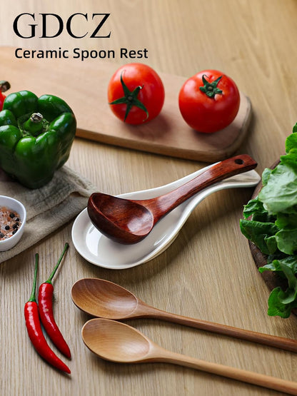 Large Porcelain Spoon Rest for Kitchen Stove Top, Navy | Large Spoon Shaped Holder, Keeps Stove Top Counter Clean, Minimalist Solid Color Porcelain, Dishwasher Safe Utensil Rest