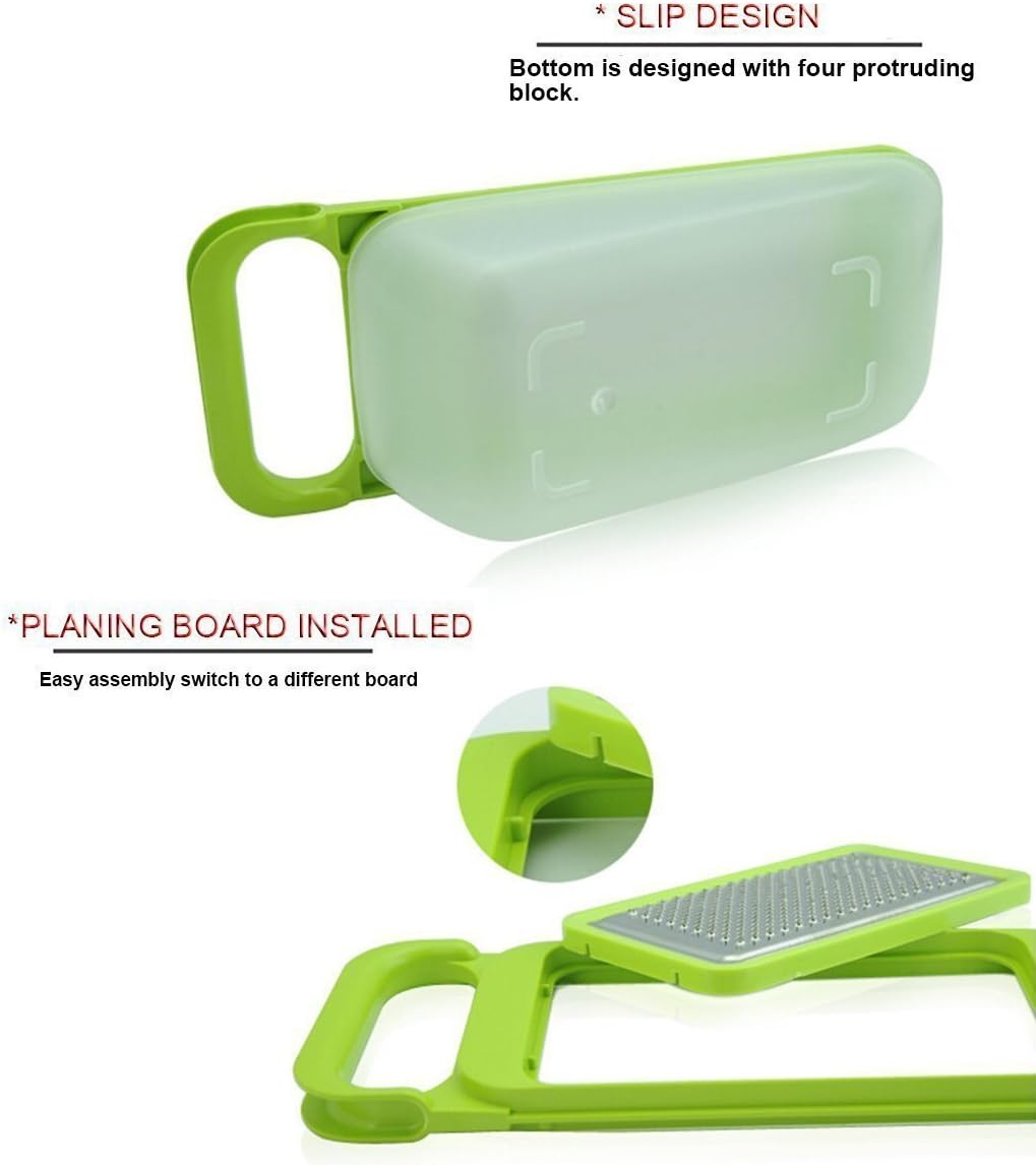 Stainless Steel Zester Grater, Zest/Slice Citrus & Lemon Cheese Potatoes, Fruit & Vegetables- Non-Slip Rubber Handle (4 in 1,Red)