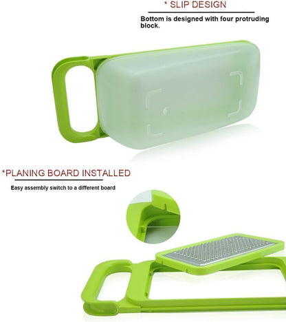 Stainless Steel Zester Grater, Zest/Slice Citrus & Lemon Cheese Potatoes, Fruit & Vegetables- Non-Slip Rubber Handle (4 in 1,Red)