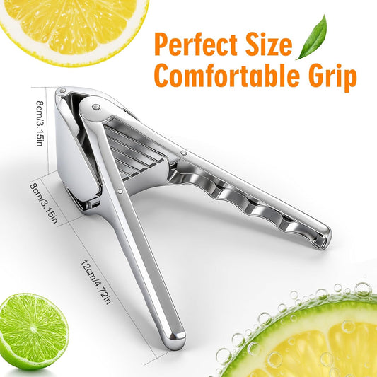 Lemon Squeezer, Stainless Steel Lemon Juicer with Seed Strainer | Manual Juicer for Lemon, Lime & Citrus, Heavy Duty Handheld Citrus Squeezer, Flat-Fold Design for Easy Storage