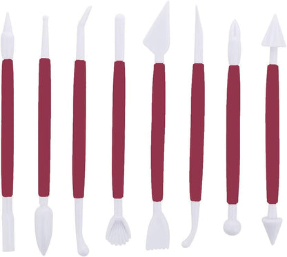 Marshmallow Fondant Cake Decorating Hand Tool 12 Pcs 5 Sets Sugarcraft Gumpaste Icing Smoother Rolling Pin Trimmer Cutter Embosser Flower Scissor Modelling Accessories Supplies Kit Multi