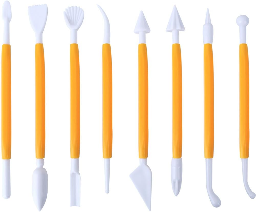 Marshmallow Fondant Cake Decorating Hand Tool 12 Pcs 5 Sets Sugarcraft Gumpaste Icing Smoother Rolling Pin Trimmer Cutter Embosser Flower Scissor Modelling Accessories Supplies Kit Multi