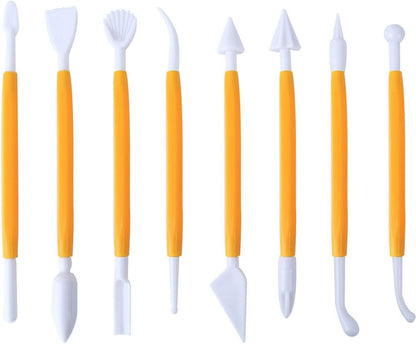 Marshmallow Fondant Cake Decorating Hand Tool 12 Pcs 5 Sets Sugarcraft Gumpaste Icing Smoother Rolling Pin Trimmer Cutter Embosser Flower Scissor Modelling Accessories Supplies Kit Multi