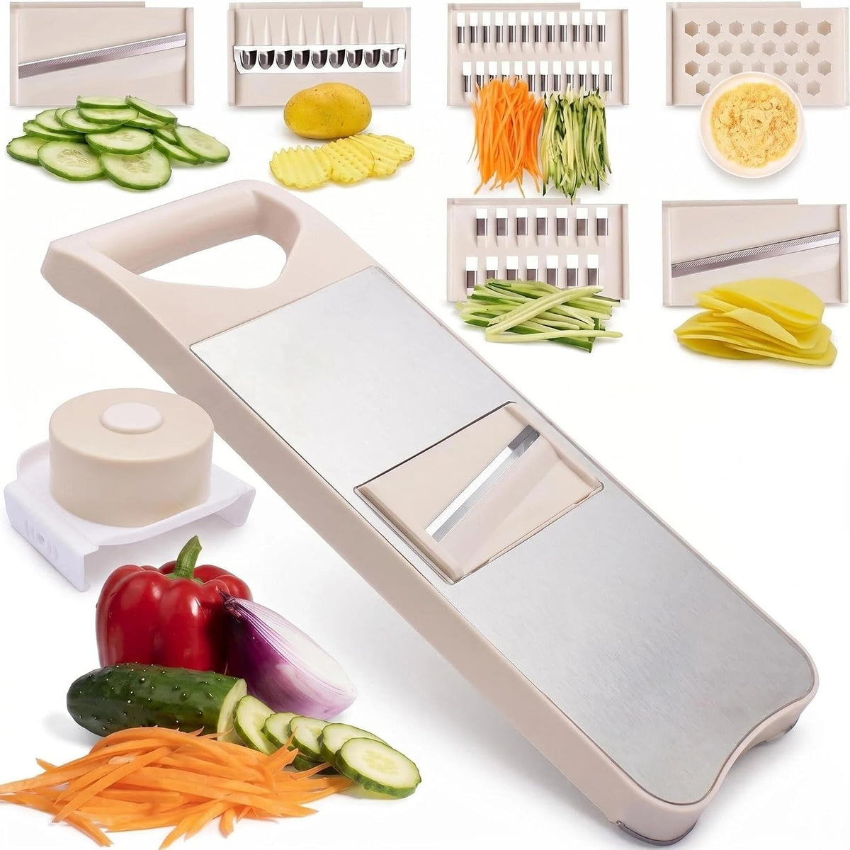 6-Blade Mandoline Slicer for Kitchen,Handheld Vegetable Slicer