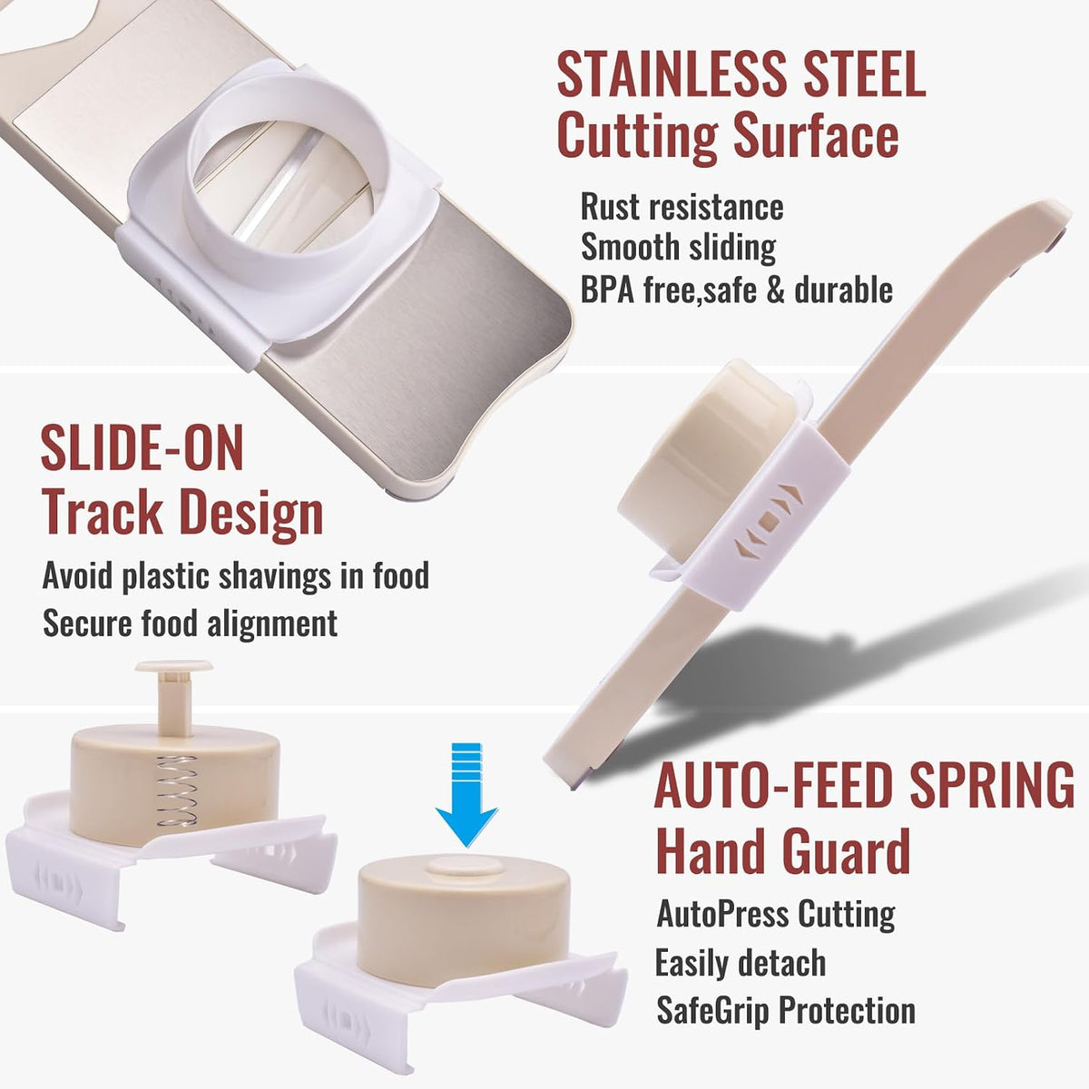 6-Blade Mandoline Slicer for Kitchen,Handheld Vegetable Slicer