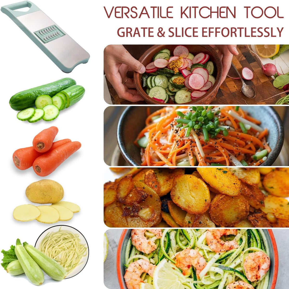 6-Blade Mandoline Slicer for Kitchen,Handheld Vegetable Slicer