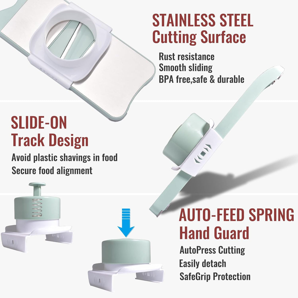 6-Blade Mandoline Slicer for Kitchen,Handheld Vegetable Slicer