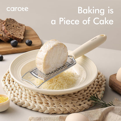 Kitchen Utensils Set with Wood Cool-Touch Handles, Cream