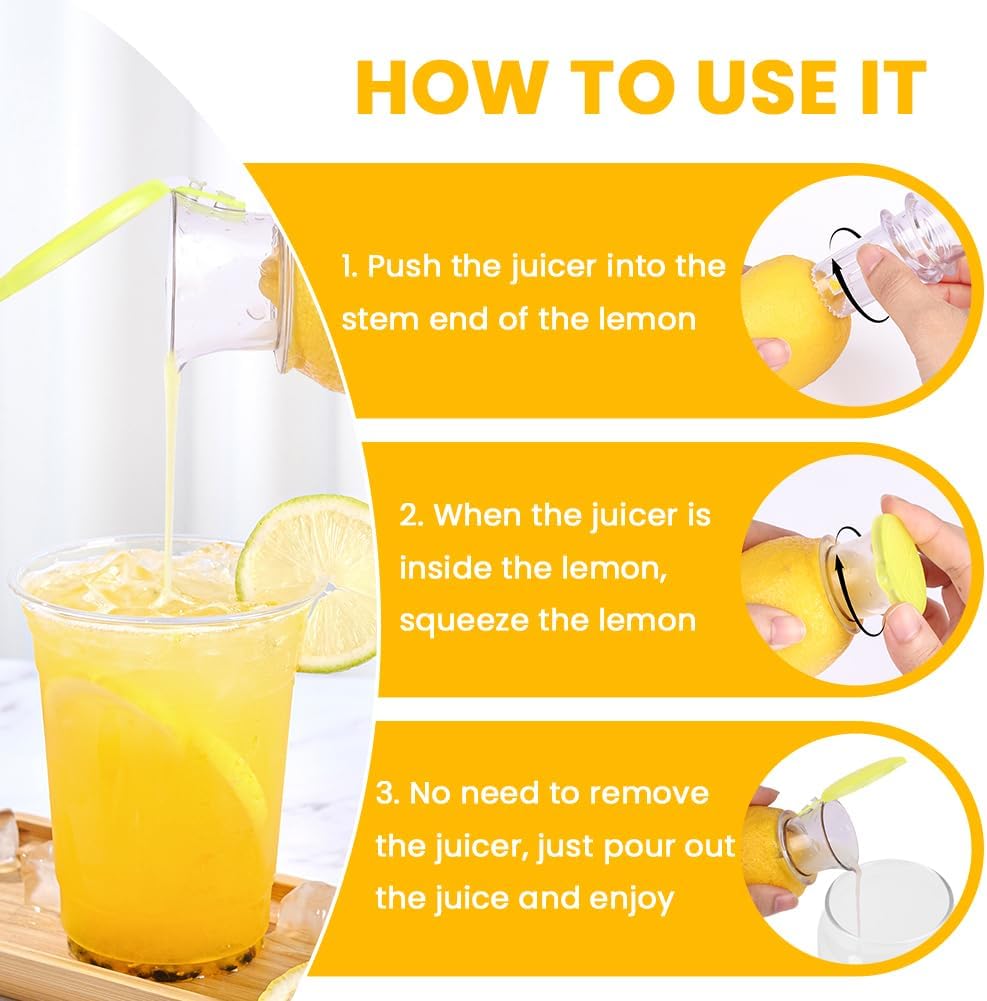 Manual Lemon Squeezer, 2PCS Plastic Lime Juicer Squeezer with Lid