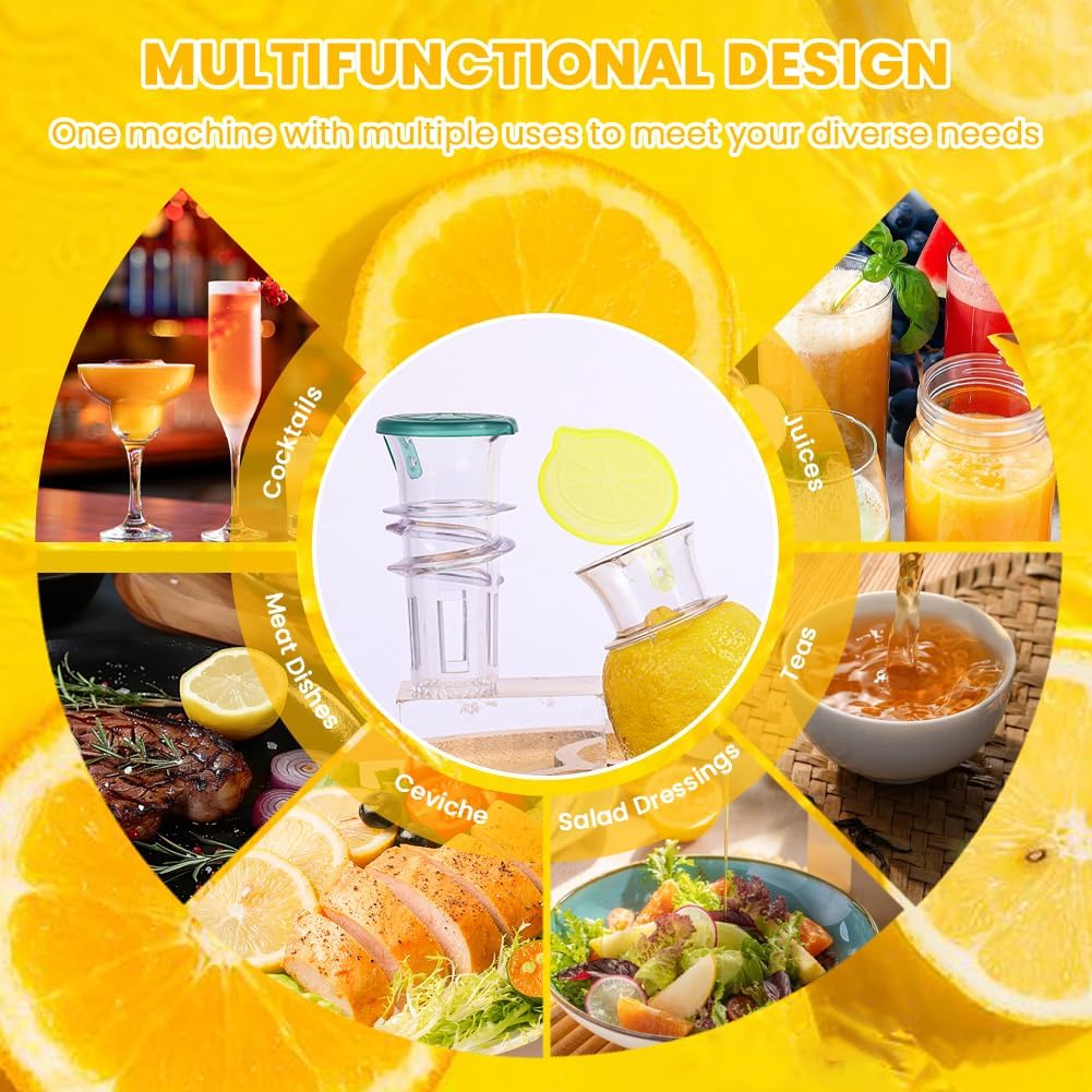 Manual Lemon Squeezer, 2PCS Plastic Lime Juicer Squeezer with Lid