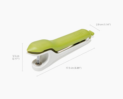 Tweezy 2-in-1 Cherry Olive Pitter and Strawberry Huller, Space saving storage, BPA free