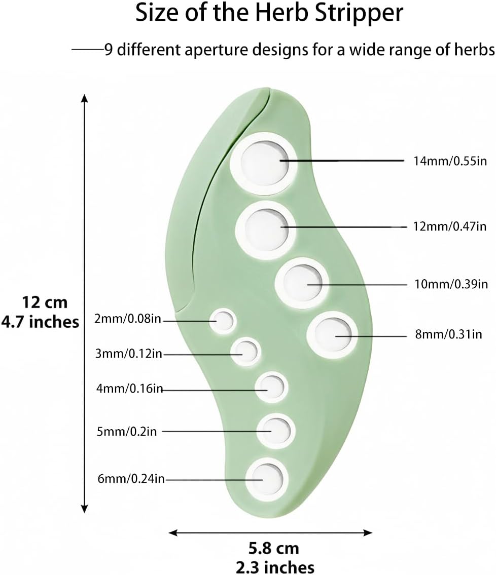 Herb Leaf Stripper and Cutter Tool 2 in 1, Herb & Cilantro Chopper Cutter Stripper Stripping Tool Best Kitchen Gadgets Presents for RV Owners Campers Chefs and Cooking Lovers/Green/1 Piece