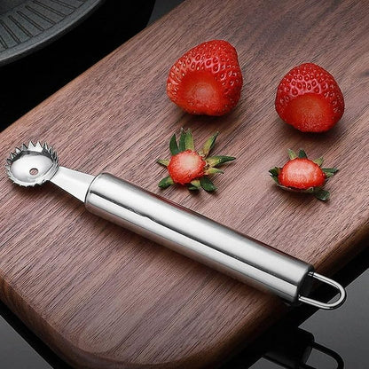 Silver Stems Remover For Pineapple Strawberry Tomato Cherry Stainless Steel Tomato Corer Strawberry Huller Stem Remover Fruit Leaf，Corers and Pitters，Fruit and Vegetable Corers