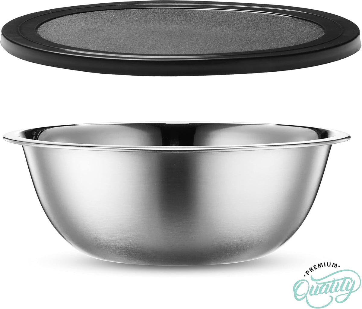 10-Piece Stainless Steel Mixing Bowl Set with Lids for Food Prep & Storage