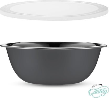 10-Piece Stainless Steel Mixing Bowl Set with Lids for Food Prep & Storage