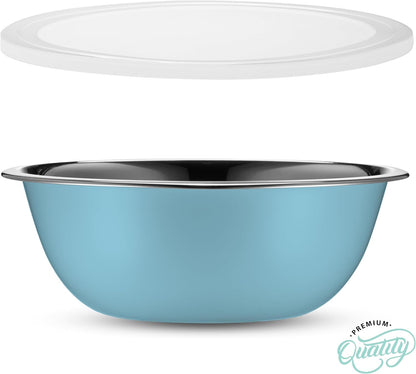 10-Piece Stainless Steel Mixing Bowl Set with Lids for Food Prep & Storage
