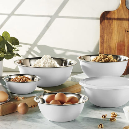 10-Piece Stainless Steel Mixing Bowl Set with Lids for Food Prep & Storage