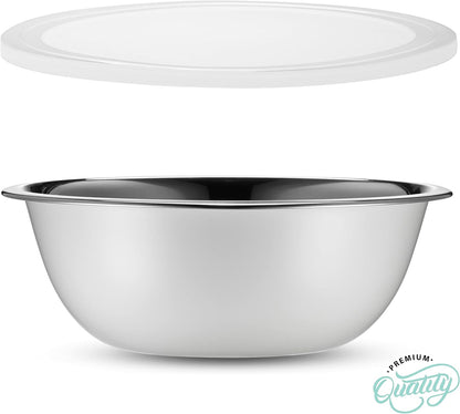 10-Piece Stainless Steel Mixing Bowl Set with Lids for Food Prep & Storage