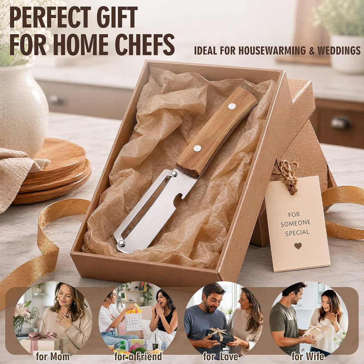 2 Pack Vegetable Peeler, Multi Functional Premium 2-in-1 Potato Peelers, with Wooden Handle & Bottle Opener, Stainless Steel Kitchen Tool for Fruit Potato Pumpkin Papaya, Pare Necessary Kitchen Tools