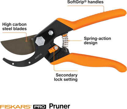 SoftGrip Bypass Pruning Shears, 5/8" Cut Capacity Garden Clippers