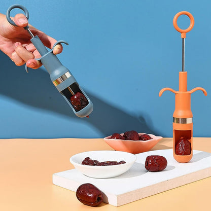 Red Dates Corer Jujube Pitter Multifunctional Portable Efficient Jujube Corer Fruit Core Remover for Pear Cherry Jujube Red Date Kitchen Tool PP Stainless Steel (Blue)