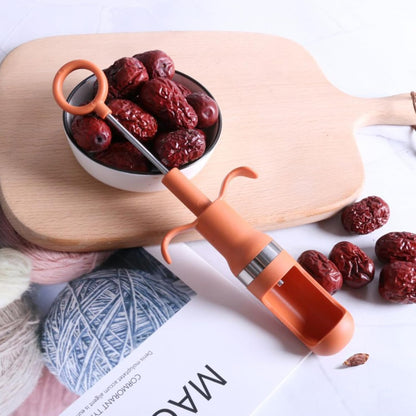Red Dates Corer Jujube Pitter Multifunctional Portable Efficient Jujube Corer Fruit Core Remover for Pear Cherry Jujube Red Date Kitchen Tool PP Stainless Steel (Blue)
