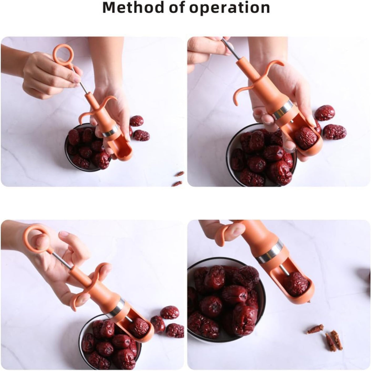 Red Dates Corer Jujube Pitter Multifunctional Portable Efficient Jujube Corer Fruit Core Remover for Pear Cherry Jujube Red Date Kitchen Tool PP Stainless Steel (Blue)