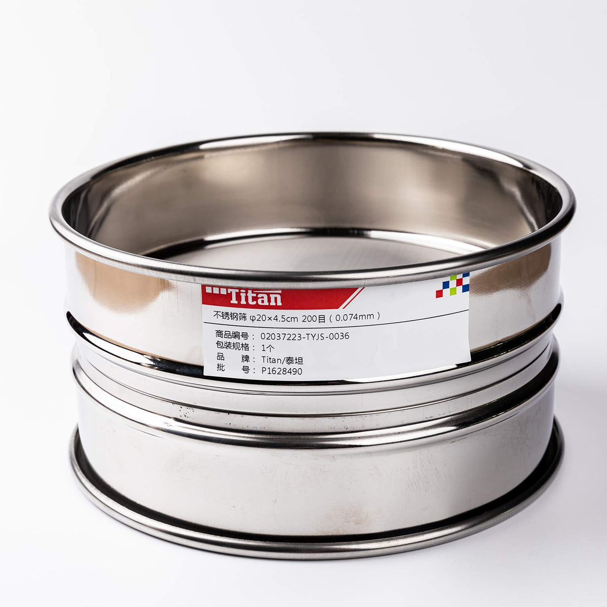 φ20×4.5cm 5 Mesh 304 Stainless Lab Sieves Economy Test Sieve 304 Stainless Steel Wire Cloth（5mm） - Colors B