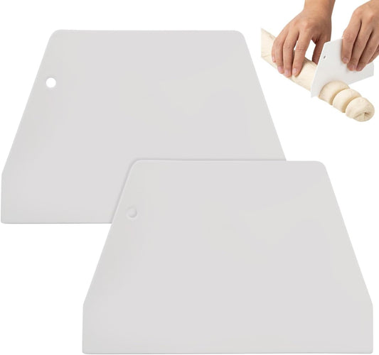Plastic Dough Scraper 20 Pcs Cake Scraper Set for Baking Dough and Icing Spreading Ergonomic Kitchen Pastry Scraping Tool White