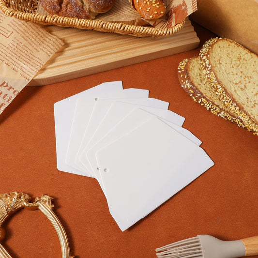 Plastic Dough Scraper 20 Pcs Cake Scraper Set for Baking Dough and Icing Spreading Ergonomic Kitchen Pastry Scraping Tool White