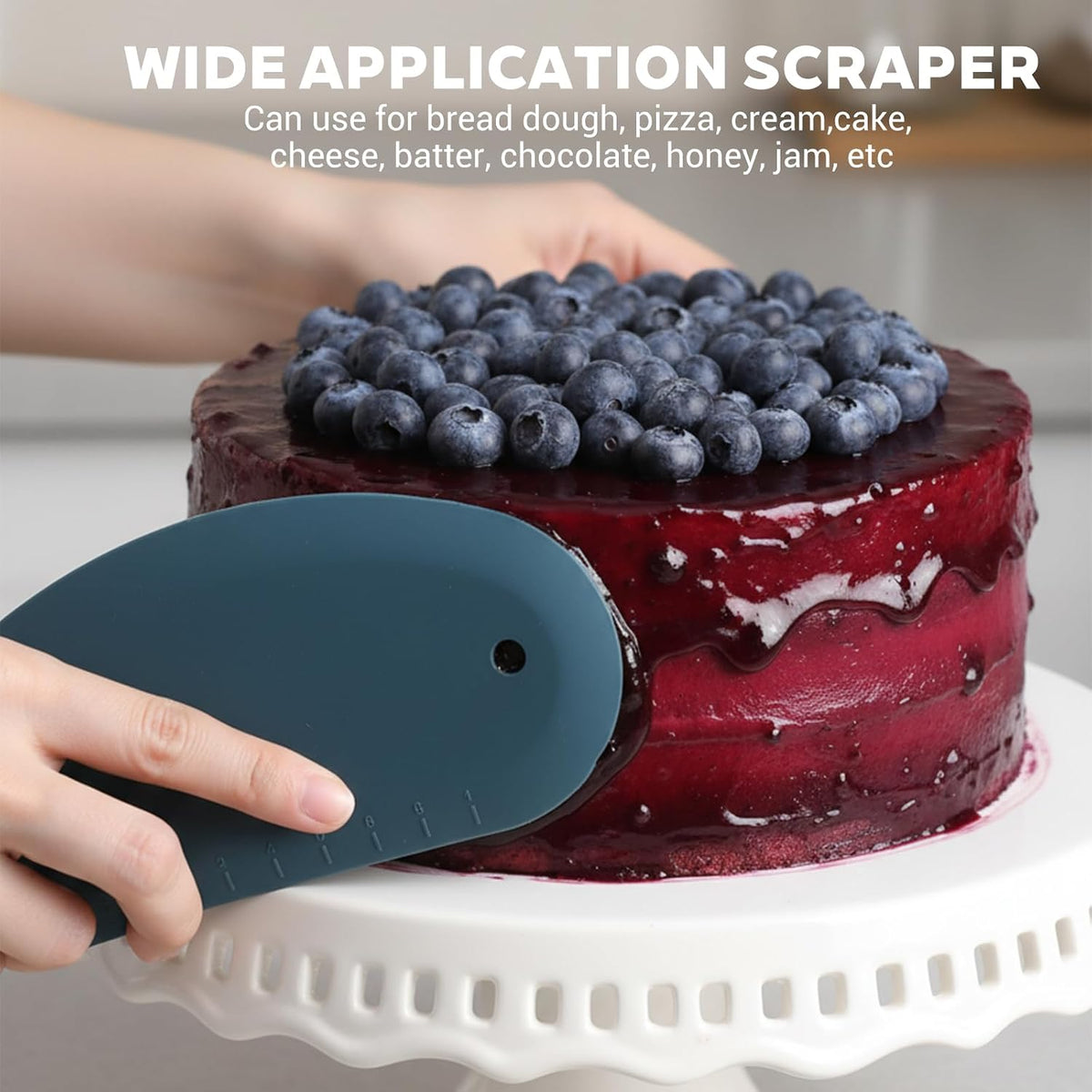 2Pcs Silicone Bowl Scraper Curved Edge Flexible Dough Scraper Tool