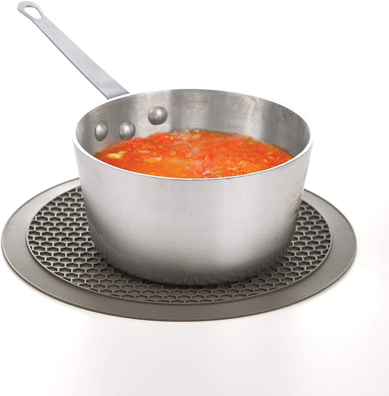 PrepSolutions 100% Silicone Heat Resistant Multifunctional Mat, 12- Inch Diameter, Gray - Non-Slip Kitchen Protector for Hot Pots and Pans, 1 Piece