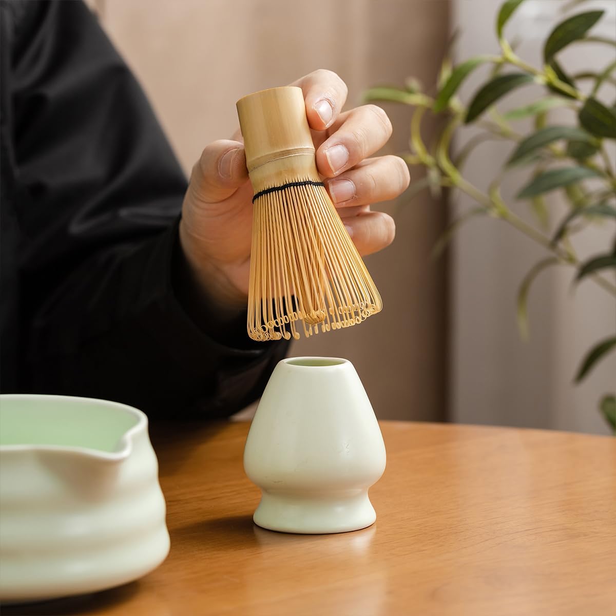 Matcha Set - Match Bowl with Spout and Whisk, 15 OZ, Matcha Scoop | Matcha Whisk Stand (Chasen Holder) - 5pc Perfect Matcha Kit for Matcha Tea Ceremony