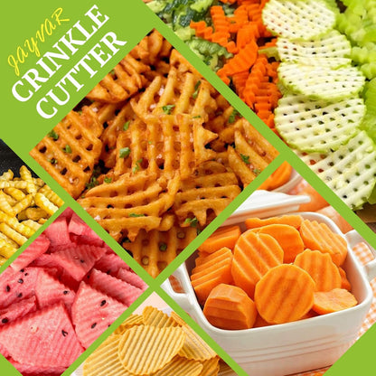 Large Crinkle Cutter Stainless Steel, French Fry Cutter for Potatoes