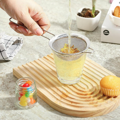 Fine Mesh Strainers for Kitchen, Stainless Steel Metal Hand Small Mini Sieve Strainer, Cocktail Strainer Tea Coffee Juice Strainer，Food Strainer with Handlle (3.35inch, Silver)