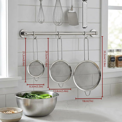 Fine Mesh Strainers for Kitchen, Stainless Steel Metal Hand Small Mini Sieve Strainer, Cocktail Strainer Tea Coffee Juice Strainer，Food Strainer with Handlle (3.35inch, Silver)