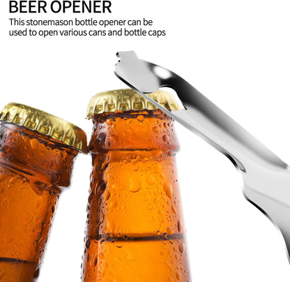 2 Pack Stainless Steel Multifunctional Mason Jar Opener, Easy Twist Manual Handheld Tool, for Sealed Canning Lids, Easy Twist Manual Handheld Top Remover
