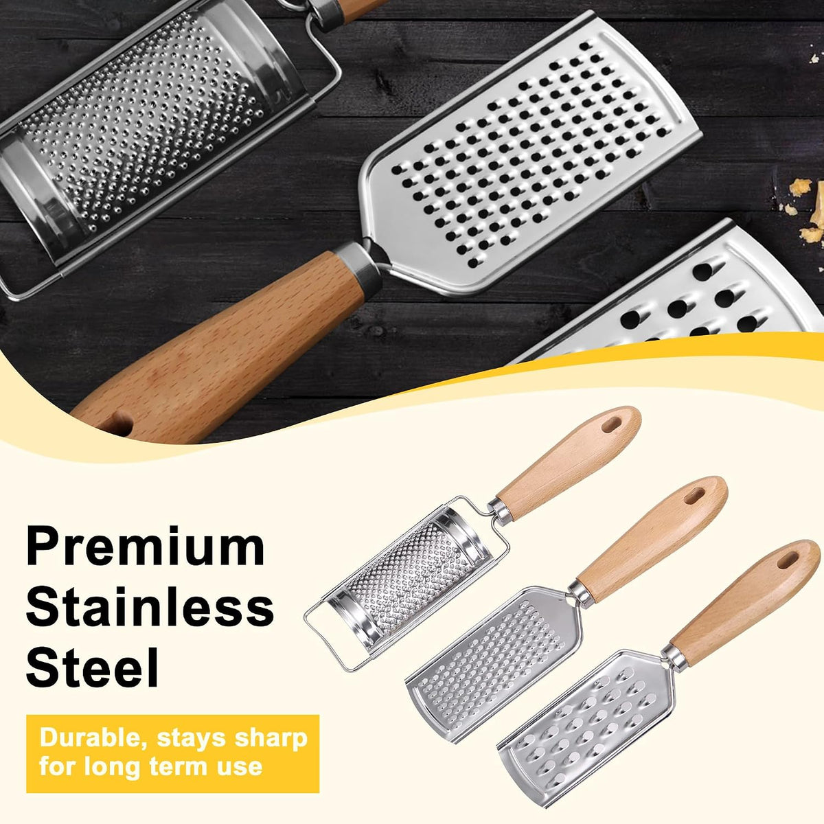 Handheld Cheese Graters with Cleaning Brush