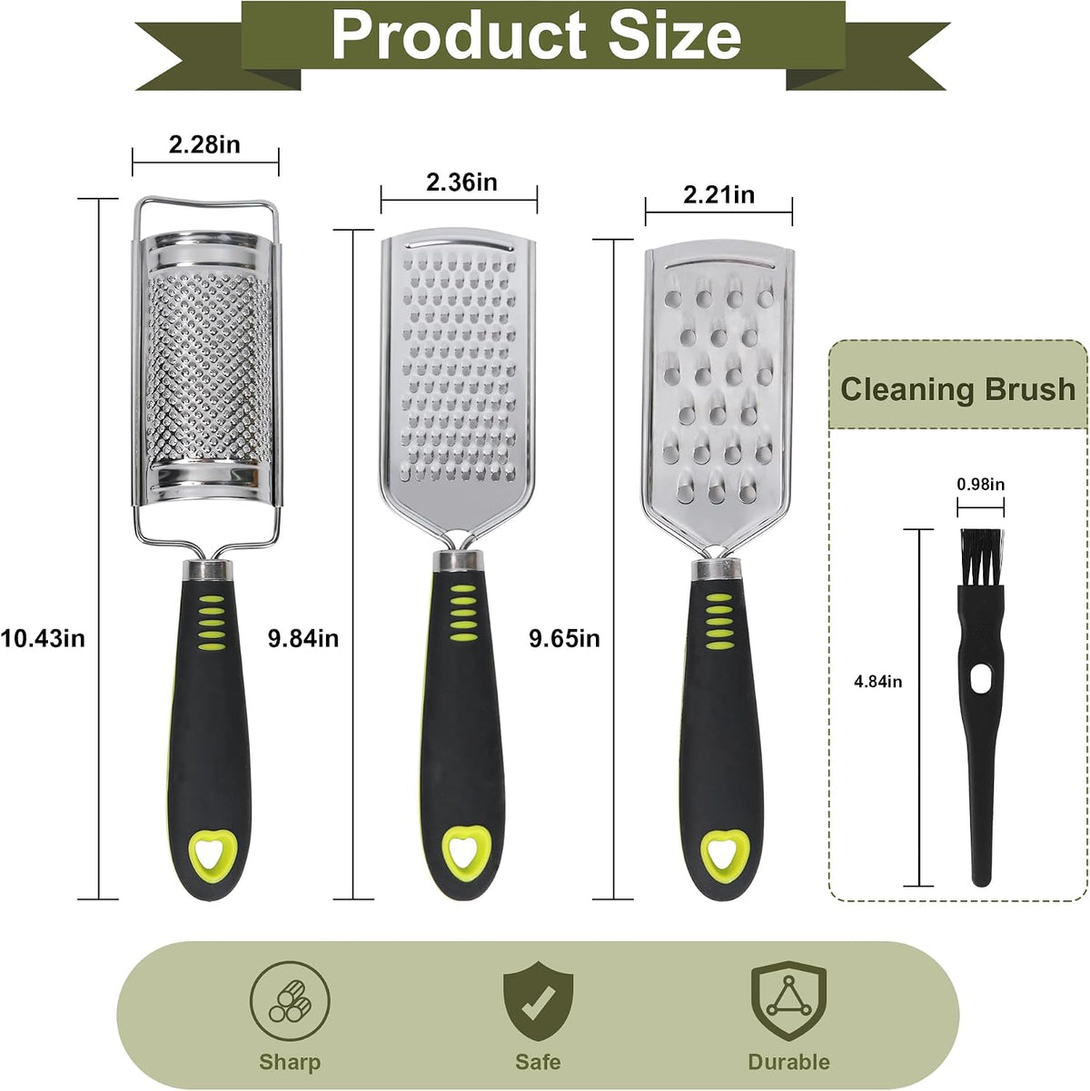Handheld Cheese Graters with Cleaning Brush