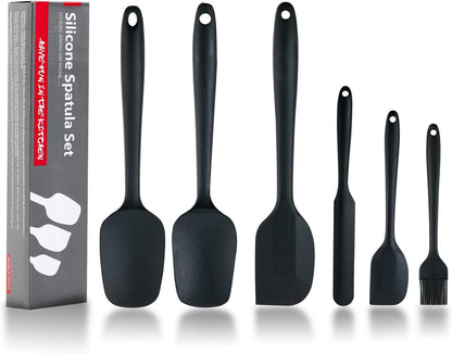 6 Pieces Silicone Spatula Set, Food Grade Rubber Spatula,Kitchen Tools for Baking, Cooking, Stirring (Red)